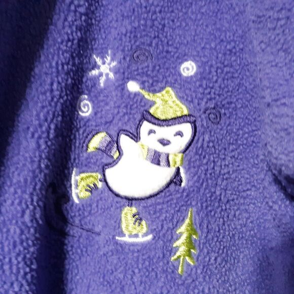 Childrens Place Girls Robe Purple Penguin Medium 7/8 Sleepwear Fleece Pajamas - Picture 6 of 12